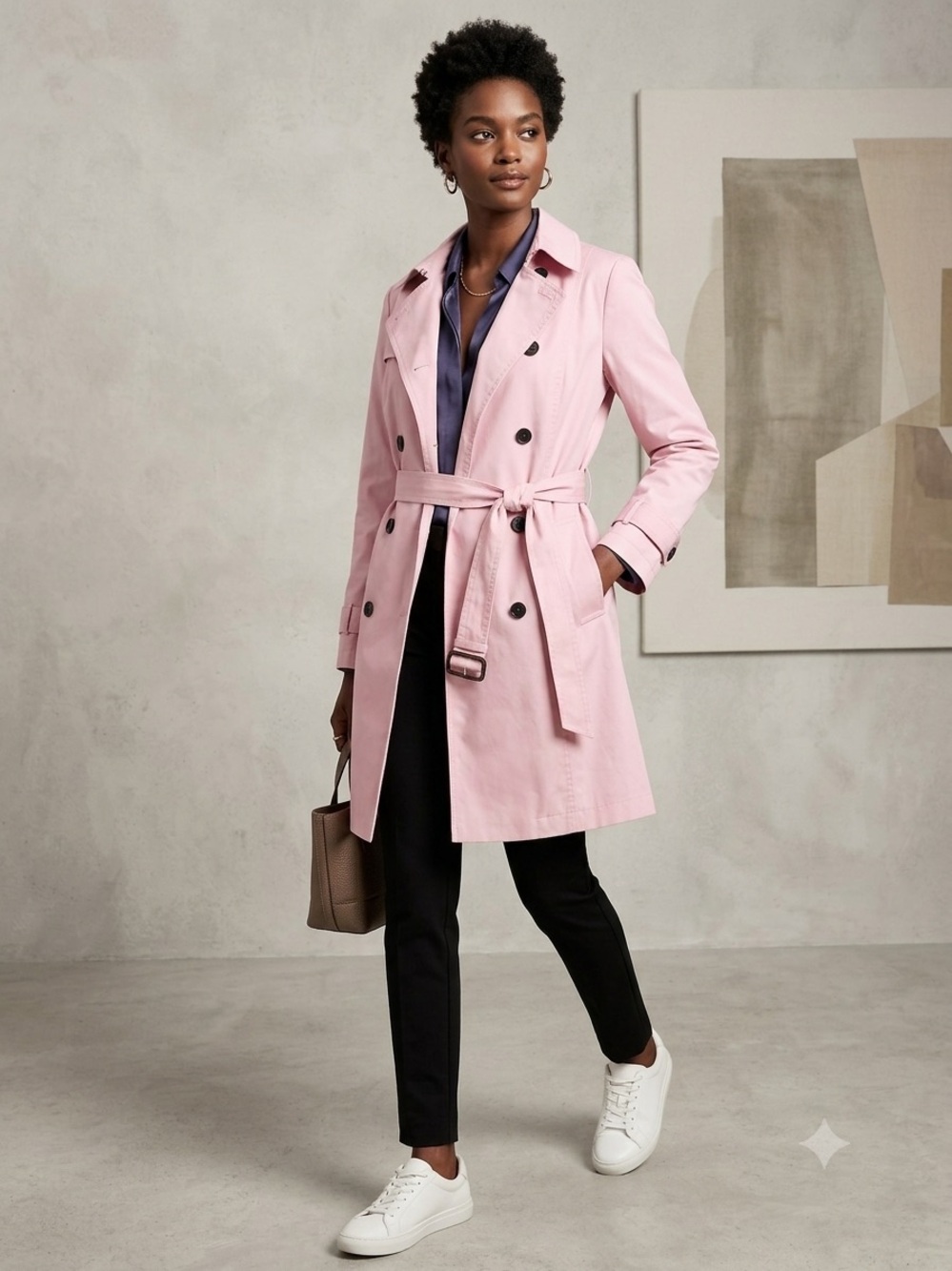 NWT Banana Republic bubblegum pink belted double breasted trench coat MP